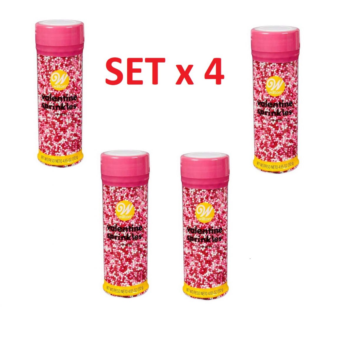 Set X 4 Sprinkles Wilton San Valentin Nonpareils 710-3624