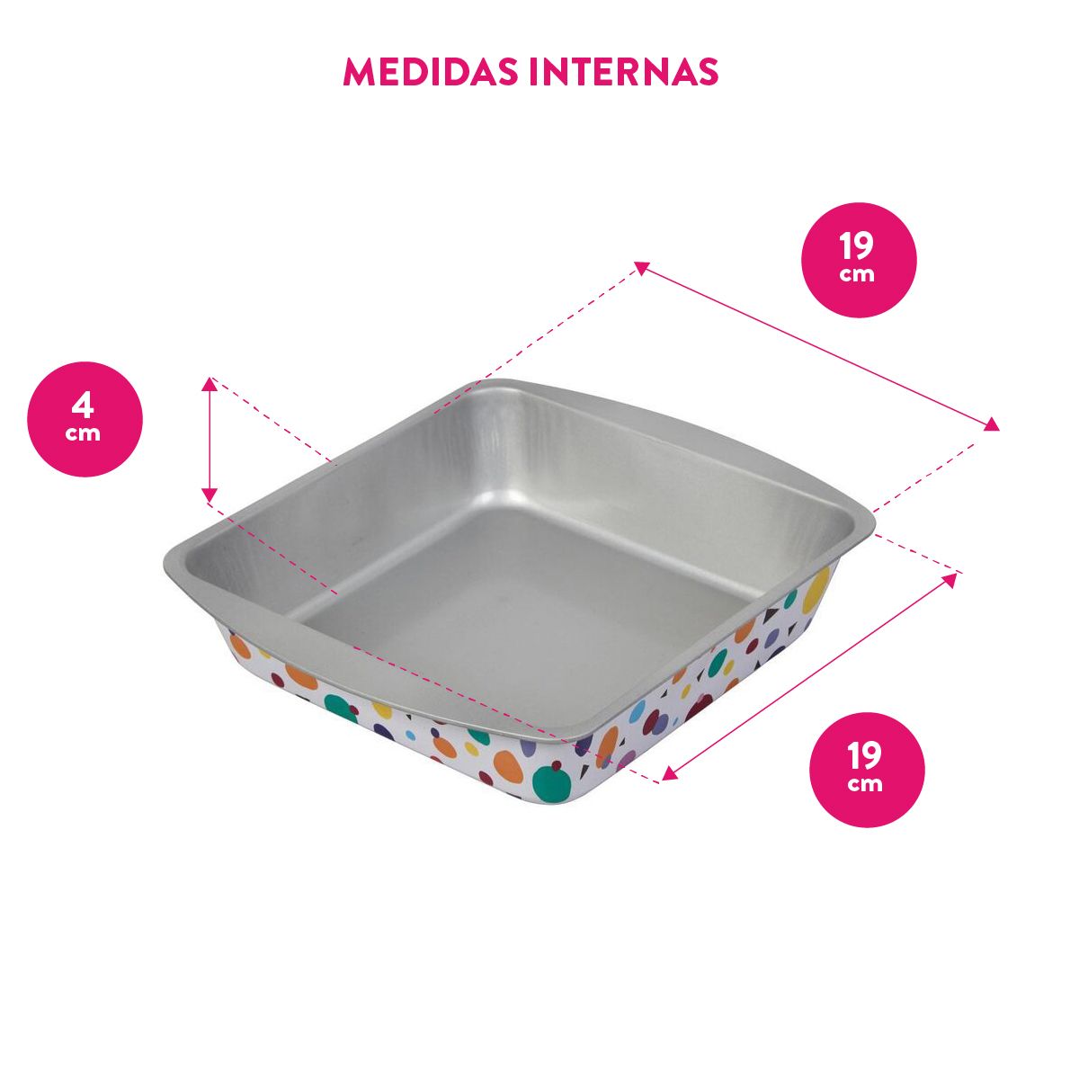 Molde Acero Estañado Cuadrado Para Torta 20 Cm  Bake And Bring