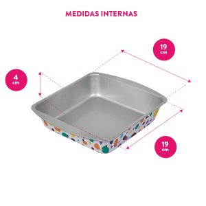 Molde Acero Estañado Cuadrado Para Torta 20 Cm  Bake And Bring
