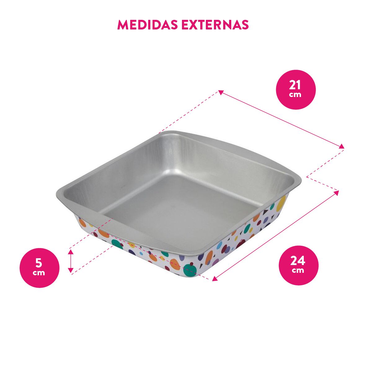 Molde Acero Estañado Cuadrado Para Torta 20 Cm  Bake And Bring