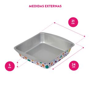 Molde Acero Estañado Cuadrado Para Torta 20 Cm  Bake And Bring