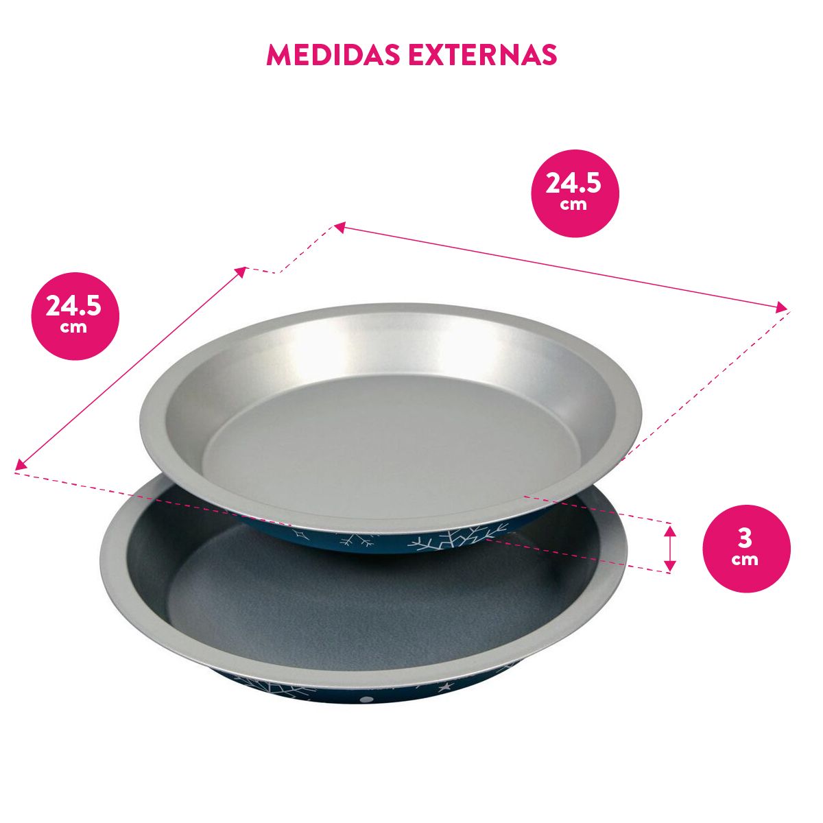 Molde Para Tortas De Acero Estañado 22 Cm - Set X 2 - Bake And Bring