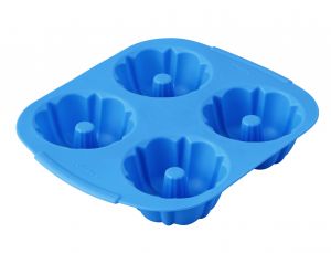 Moldes De Silicona Mini Budines Estriados 4 Cavidades Easyflex