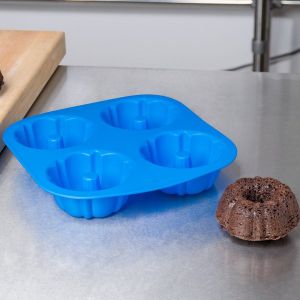 Moldes De Silicona Mini Budines Estriados 4 Cavidades Easyflex