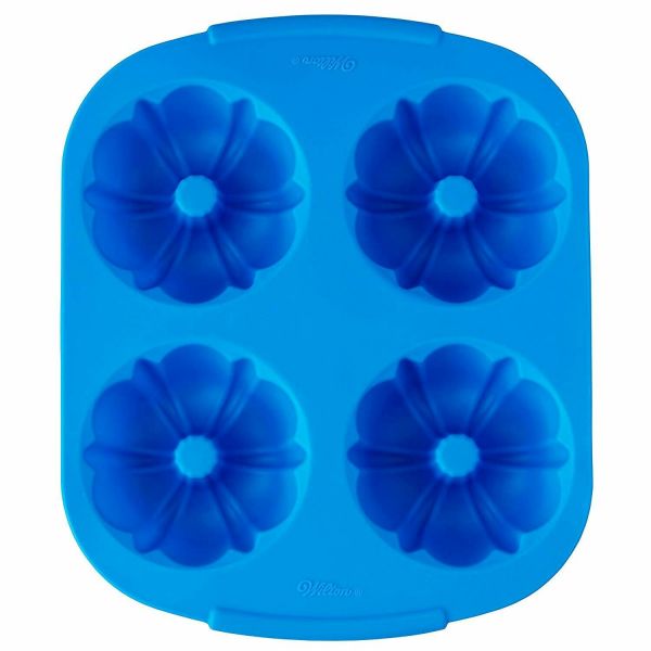 Moldes De Silicona Mini Budines Estriados 4 Cavidades Easyflex