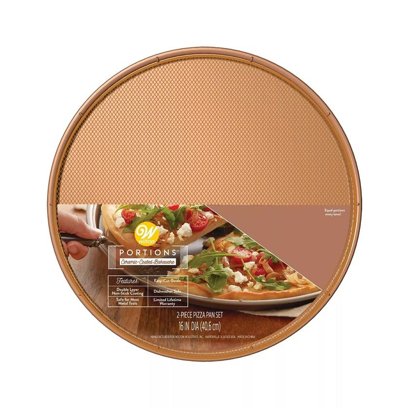 Molde Pizza Y Rejilla 43cm Recubrimiento Cerámico Portions
