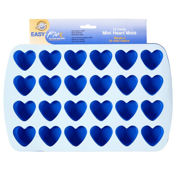 Molde Para Hornear - Mini Corazones - 24 Cavidades Easyflex