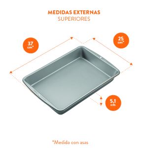 Molde Rectangular Antiadherente Mediano - Recipe Right