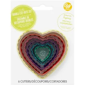 Set X 6 Cortantes - Bordes Lizos Y Rizados - Corazones