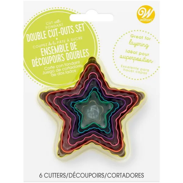 Set X 6 Cortantes - Bordes Lizos Y Rizados - Estrellas
