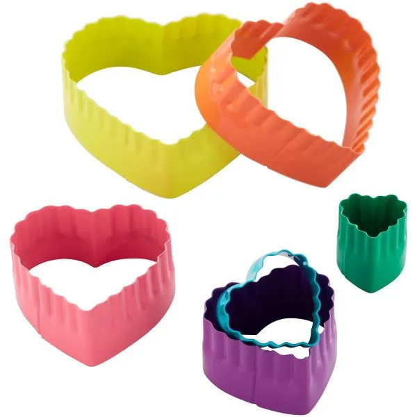 Set X 6 Cortantes - Bordes Lizos Y Rizados - Corazones
