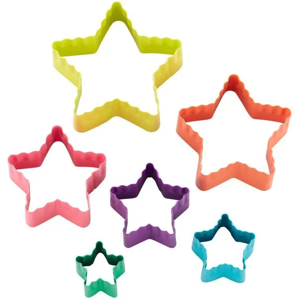 Set X 6 Cortantes - Bordes Lizos Y Rizados - Estrellas