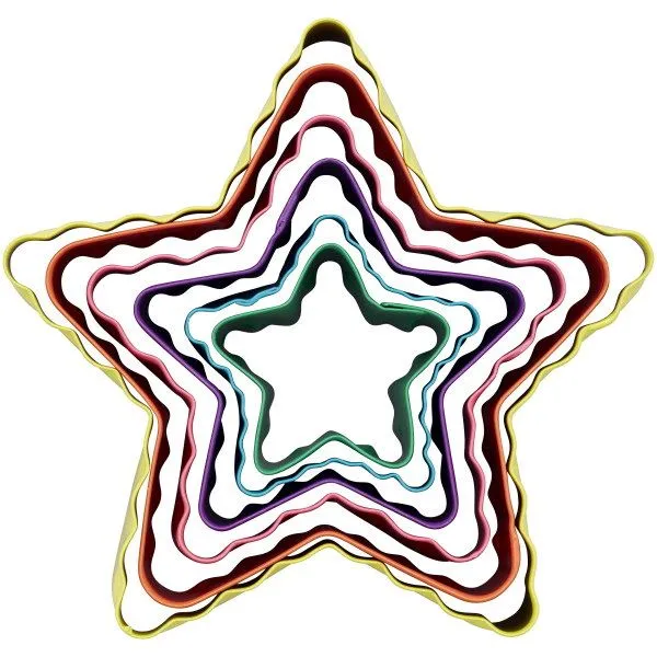 Set X 6 Cortantes - Bordes Lizos Y Rizados - Estrellas