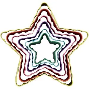 Set X 6 Cortantes - Bordes Lizos Y Rizados - Estrellas