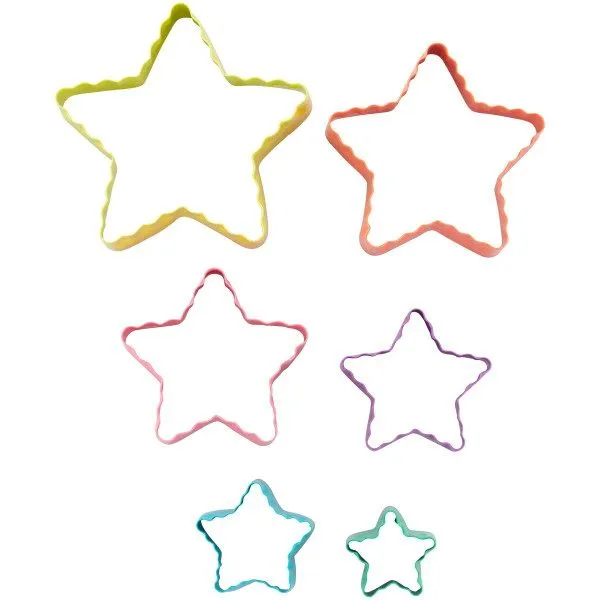 Set X 6 Cortantes - Bordes Lizos Y Rizados - Estrellas