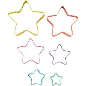 Set X 6 Cortantes - Bordes Lizos Y Rizados - Estrellas