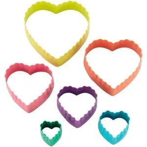Set X 6 Cortantes - Bordes Lizos Y Rizados - Corazones