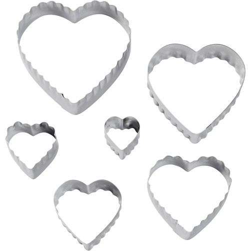 Set X 6 Cortantes - Bordes Lizos Y Rizados - Corazones