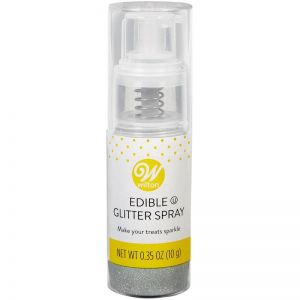 Glitter Comestible Plateado En Spray