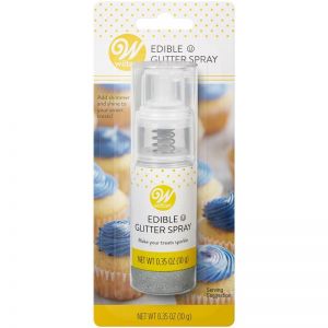 Glitter Comestible Plateado En Spray