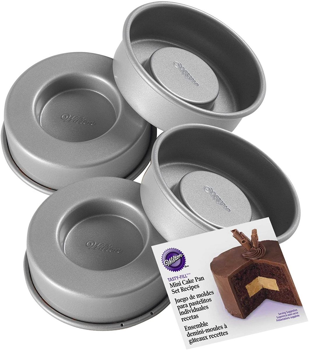 Mini Moldes Para Tortas Redondas Con Relleno Set X 4