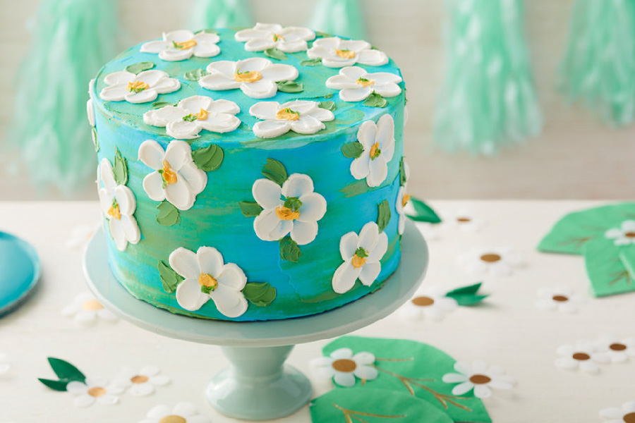 Torta floral acuarela